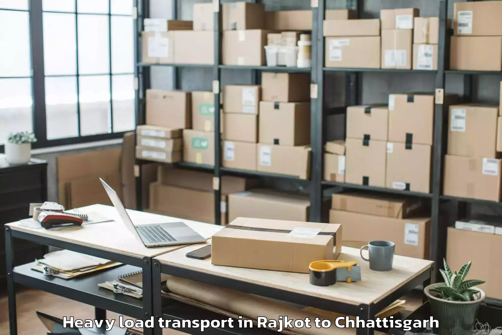 Book Rajkot to Bargidih Heavy Load Transport Online